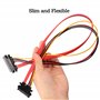 MEIRIYFA Lot de 2 câbles d'extension SATA 22 broches (7 + 15) mâle vers femelle - 50 cm
