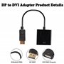 convertisseur DP vers DVI-D Single Link mâle vers femelle compatible avec P