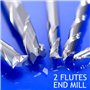 Lot de 12 mèches EU_HOZLY - 3,175 x 1,5 x 12 mm - En spirale - Avec 2 cannelures - En carbure solide - Micro-extrémité - Pour fr