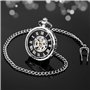 Itemstoday Antique Squelette boîtier en Acier Inoxydable mécanique à la Main d'enroulement pour Homme Montre de Poche