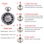 Itemstoday Antique Squelette boîtier en Acier Inoxydable mécanique à la Main d'enroulement pour Homme Montre de Poche