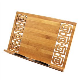 Rétro Porte-Livre Tablette Support Lecture/ Ipad/ Livre de Recette Ciselé Artistique Réglable 5 Degré Pupitre de Lecture en Bois