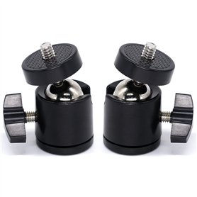 Lot de 2 mini trépied tête sphérique en métal 1/4" Rotule pour trépied Ball Head Mount Vis 1/4" Rotation à 360 degrés pour appar