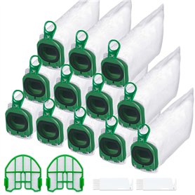 FERRGIA 12 Sacs d'Aspirateur en Microfibre Non-Tissée de Qualité pour Vorwerk Kobold VB100 FB100 avec 2 Filtres Moteur Aspirateu