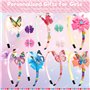 NLMWTI 90pcs Kit Coiffure Enfant Fille, Kit Creatif Enfant Papillon Diamond Painting Accessoire Cheveux Fille, Jouet Cadeau Fill