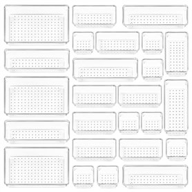 ZAOUEL Lot de 25 Organisateurs de Tiroirs Transparent