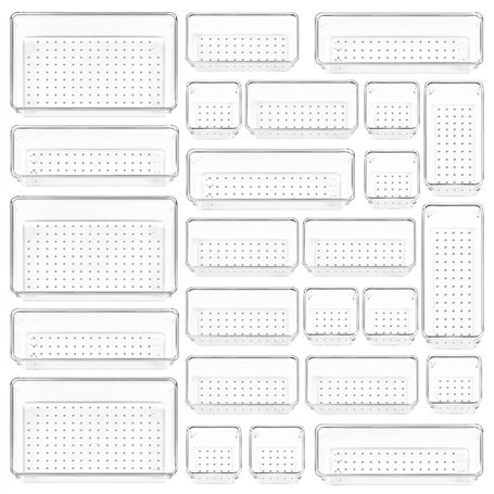 ZAOUEL Lot de 25 Organisateurs de Tiroirs Transparent
