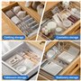 ZAOUEL Lot de 25 Organisateurs de Tiroirs Transparent, 4 Compartiments, Antidérapant, Organisateur de Coiffeuse, Maquillage, Cos