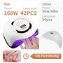AMAYGA Lampe UV Sèche Ongles, 168W Séchoir à Ongles Professionnel avec Capteur Automatique,LCD Ecran,4 Minuteries 10/30/60/99S,L