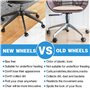 SaiXuan Lot de 5 Roulettes pour Chaise de Bureau, 11 x 22 mm Roues Pivotantes à 360°, Silencieuses et Sans Rayures, pour Sols Du