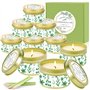 SaiXuan Bougie Citronnelle – 9 Bougies Parfumées Naturelles en Boîte Métal Dorée – Citronnelle avec Cire de Soja – Bougie Anti M