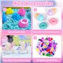 MULEVIP Magic Sand Sable Magique Licorne Fille Jeu de Sable Kit,Coloré Sable,Sable Magique Enfant avec Bac à Sable Magique Jouet