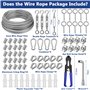 MWZEAUL 35M Câbles en Acier Inoxydable à Suspendre Kit,304 Cable Inox 3mm avec Tendeur Cable, Serre Cable Acier,Câble en Acier G