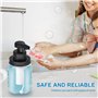 Distributeur de savon en verre mousse automatique sans contact - 350 ml - Rechargeable - Style bocal - Avec pompe à capteur - Po