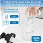 Distributeur de savon en verre mousse automatique sans contact - 350 ml - Rechargeable - Style bocal - Avec pompe à capteur - Po