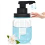 Distributeur de savon en verre automatique sans contact - 350 ml - Rechargeable - Style bocal - Avec pompe à capteur - Pour sall