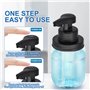 Distributeur de savon en verre automatique sans contact - 350 ml - Rechargeable - Style bocal - Avec pompe à capteur - Pour sall