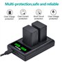 DMW-BMB9 Chargeur de batterie double LED Hisewen pour appareil photo Panasonic Lumix FZ82, DMC-FZ80, DMC-FZ100, DMC-FZ150, DMC-F