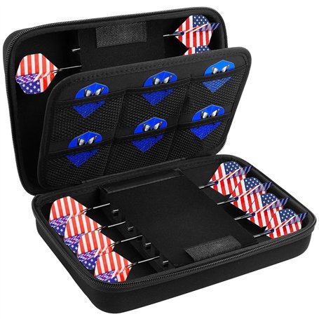 PSofcake Étui pour 16 fléchettes en acier et jeu de fléchettes souples