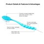 Cisixin Brosse Nettoyante de Bain Douche Arrière exfoliante Corps Brosse avec Long Manche (Bleu)