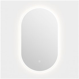 Dileci - Miroir Ovale LED 50x80 cm – Éclairage Intégré avec Lumière Blanche – Fonction Désembuage et Bouton Tactile – Idéal pour