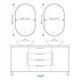 Dileci - Miroir Ovale LED 50x80 cm – Éclairage Intégré avec Lumière Blanche – Fonction Désembuage et Bouton Tactile – Idéal pour