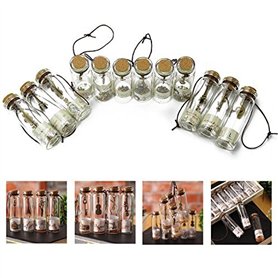 Itian Vintage Coastal Clear Glass Wishing Bottles avec des Bouchons en liège et Une Coquille de Plage À l'intérieur pour Un Cade