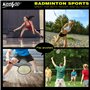 Keehoo Ensemble de raquettes de badminton pour adultes et enfants, jeux de sports de jardin familiaux, 2 raquettes, 2 volants et