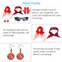 LOPOTIN Années 50 Costume Accessoires, Années 50 Femmes Costume 5 Pcs Ensemble à Pois Écharpe Gant Boucle Oreille Bandeau pour S
