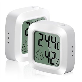 Vinabo 2 pièces Petit Thermomètre Hygromètre Intérieur Digital à Haute Précision