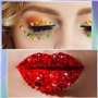 Diboniur 2310 Pièces Strass Autocollant Auto-Adhésifs, 14 Feuilles Strass Visage Festival, Brillant Strass Cristal a Coller pour