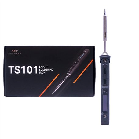 MINIWARE TS101 Fer à souder B2 Tips Portable Digit DC5525 USB-C 90 W Température réglable 50-400 ℃ Original Digital OLED program