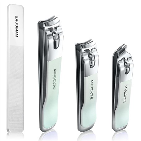 YUNYU Lot de 3 coupe-ongles en acier inoxydable très résistant pour couper les ongles des doigts et des orteils