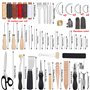 Kit de travail du cuir - Outils de sculpture du cuir - Kit de couture - Outils et fournitures d'artisanat du cuir avec outils d'