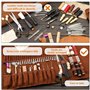 Kit de travail du cuir - Outils de sculpture du cuir - Kit de couture - Outils et fournitures d'artisanat du cuir avec outils d'