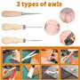 Kit de travail du cuir - Outils de sculpture du cuir - Kit de couture - Outils et fournitures d'artisanat du cuir avec outils d'