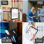 Porte-bloc avec rangement, porte-bloc polyvalent A4 avec couvercle, clip portable en plastique avec compartiment organiseur