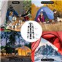KUIRUNRX® Batterie de Cuisine de Camping, Couverts Pliables Empilables, Kit de Camping Vaisselle en Acier Inoxydable, pour Campi