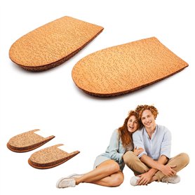 Talonnette en liège naturel avec revêtement en cuir - Support du talon - Semelle intérieure orthopédique anti-transpiration - Am