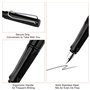 Dyaucwpo Stylo Plume Avec 2 Cartouches D'encre (Bleue, Noir), Stylos à Plume Avec Grip Ergonomique et Plume Acier Poli en Taille