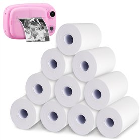 GIBOHOM Lot de 10 rouleaux de papier thermique - 57 mm x 30 mm x 6 m - Papier thermique blanc - Pour appareils photo instantanés