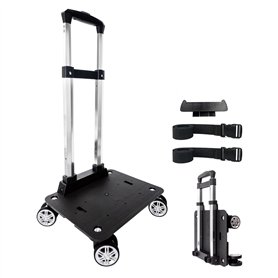 Chariot à dos à roulettes avec sangle de bagage