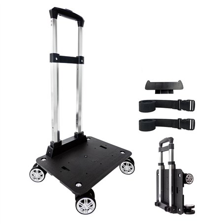 Chariot à dos à roulettes avec sangle de bagage