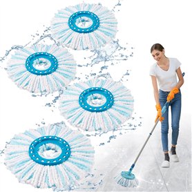 4 Pièces Têtes de Rechange Compatible avec Leifheit Clean Twist Disc Mop