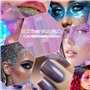 GIBOHOM Fines Paillettes Loisirs Creatifs, 48 Couleur Poudre de Paillettes Ongles Nail Art, 240 g Glitter Cosmétique pour Résine