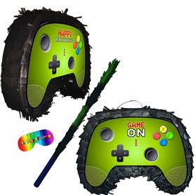 Piñata manette de jeu avec bâton et bandeau pour les yeux