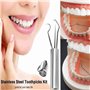 2 PièCes/Set Cure-Dents en Métal en Acier Inoxydable Ensemble de Cure-dents Portable Dents Outils de Nettoyage pour Pique-Nique 