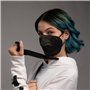 SIBILLA 50 Pièces Masque FFP2 Noir NR D avec Certifié CE0465, Masque Noir FFP2 à 5 Couche Haute Protection Respiratoire BFE≥99%,