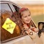 Lot de 2 panneaux d'avertissement bébé à bord pour voiture - 12,5 cm - Autocollant de voiture avec double ventouses - Autocollan
