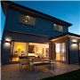 Kingwei 4 Pièces Applique Murale Interieur/Exterieur 20W Appliques Murales LED Noire 3000K Blanc Chaud avec Angle de Faisceau Ré